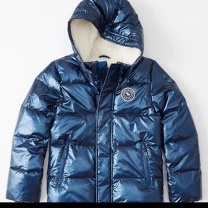 ABERCROMBIE a&e Essential Puffer in metallic blue size 7/8